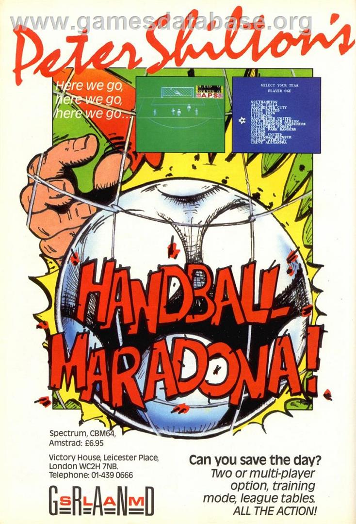 Peter Shilton's Handball Maradona! - Sinclair ZX Spectrum - Artwork - Advert