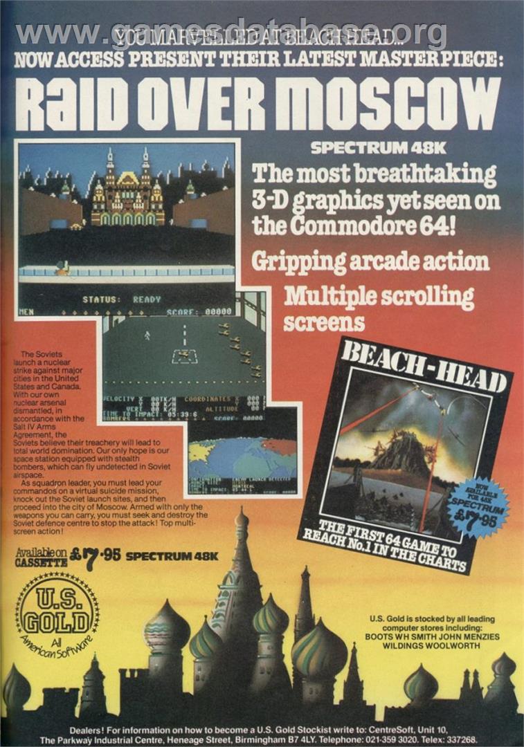 Raid Over Moscow - Sinclair ZX Spectrum - Artwork - Advert