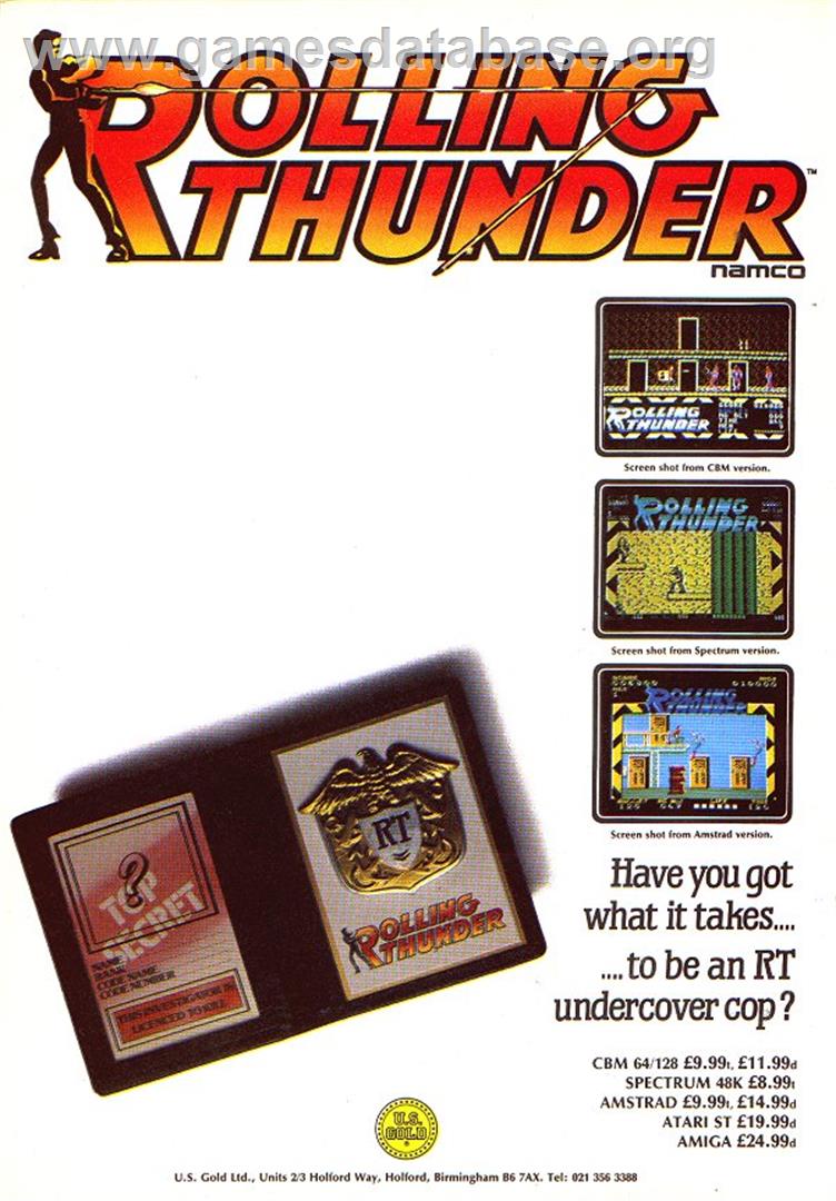 Rolling Thunder - Sinclair ZX Spectrum - Artwork - Advert