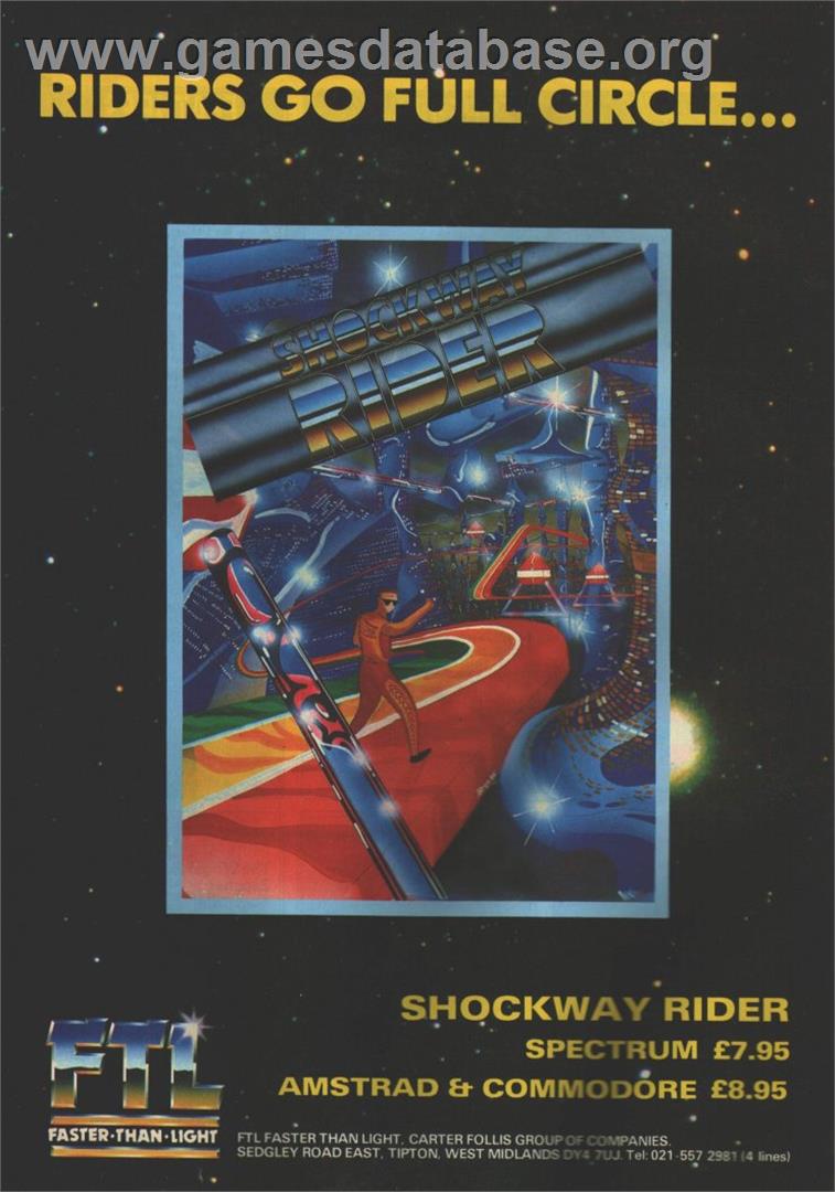 Shockway Rider - Sinclair ZX Spectrum - Artwork - Advert