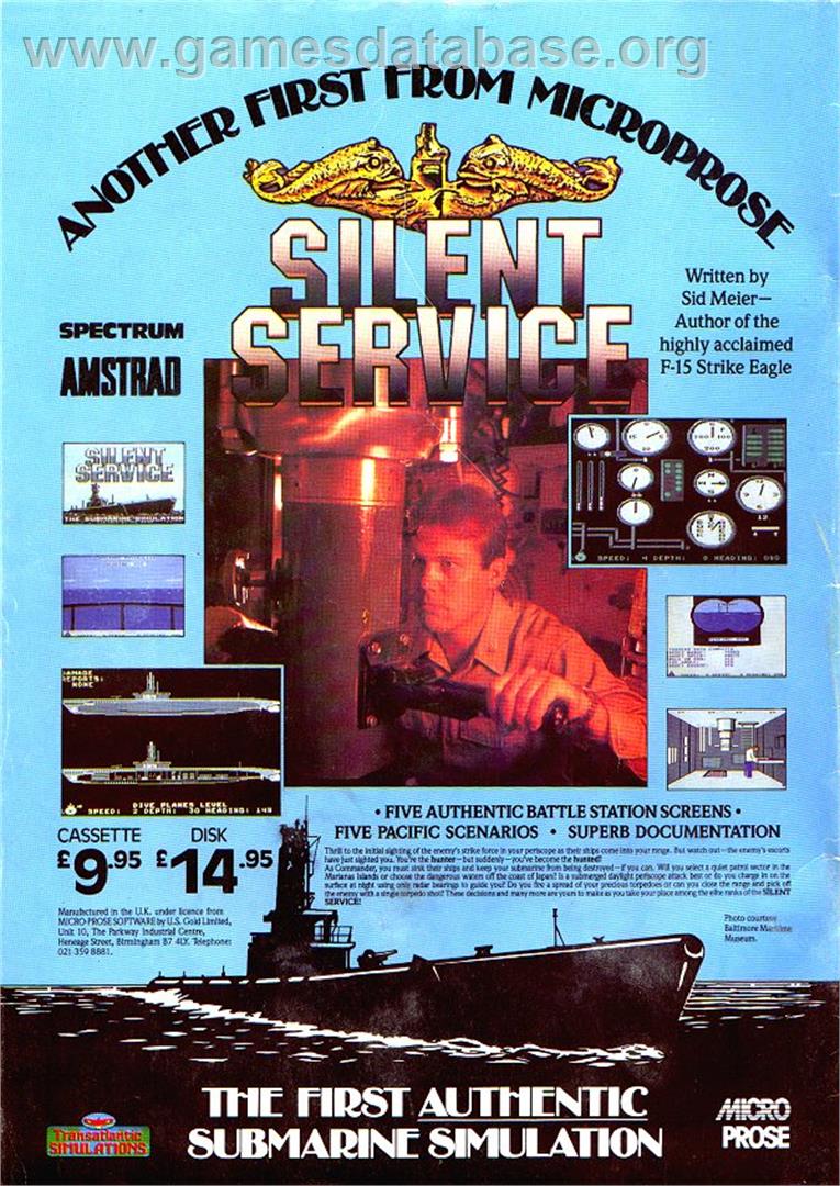 Silent Service - Sinclair ZX Spectrum - Artwork - Advert