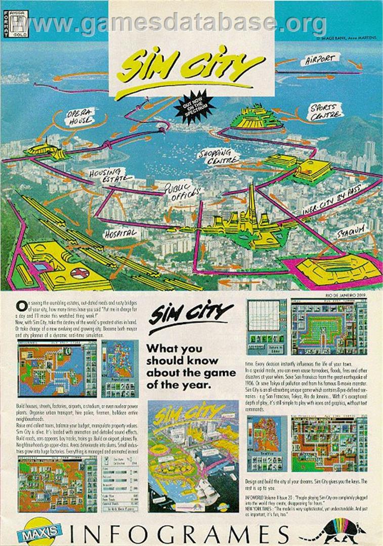 SimCity - Sinclair ZX Spectrum - Artwork - Advert