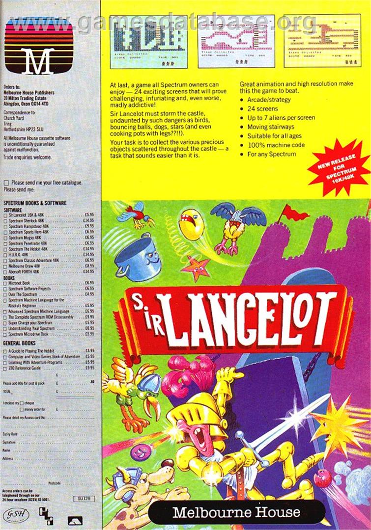 Sir Lancelot - Sinclair ZX Spectrum - Artwork - Advert