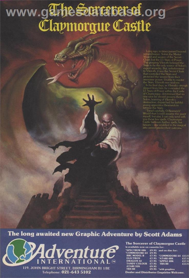 Sorcerer of Claymorgue Castle - Sinclair ZX Spectrum - Artwork - Advert
