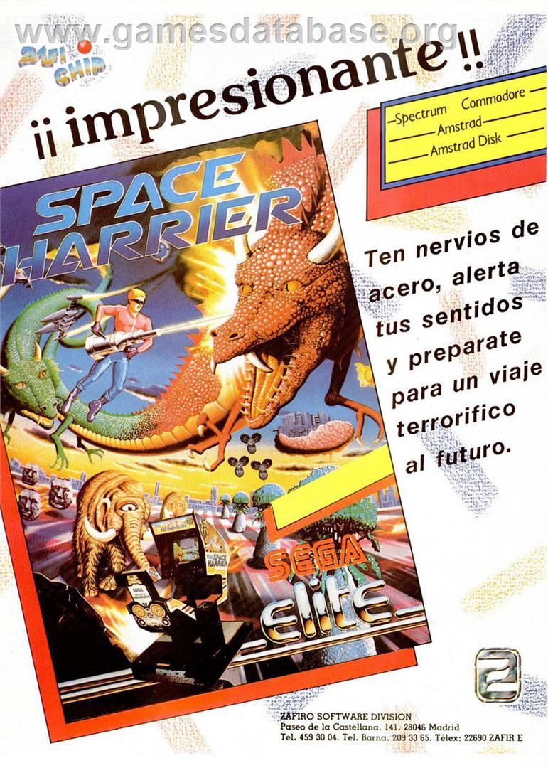 Space Harrier - Sega Master System - Artwork - Advert
