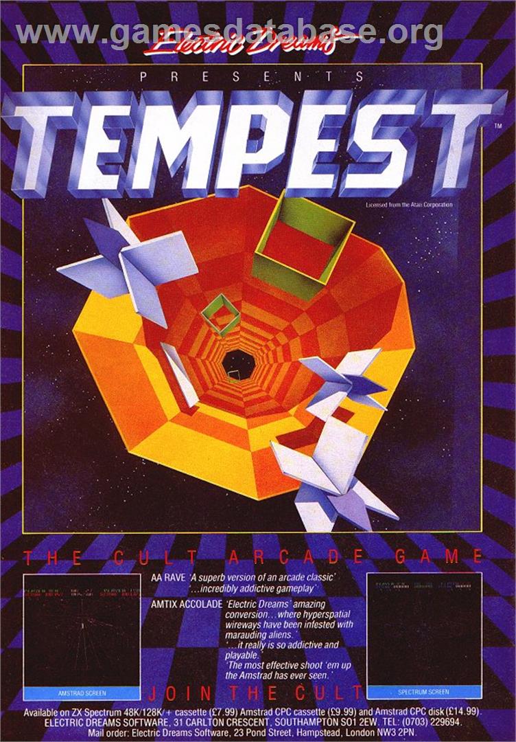 Tempest - Sinclair ZX Spectrum - Artwork - Advert