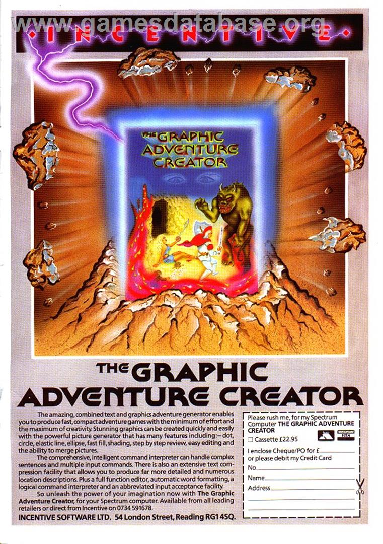 The Graphic Adventure Creator - Commodore 64 - Artwork - Advert