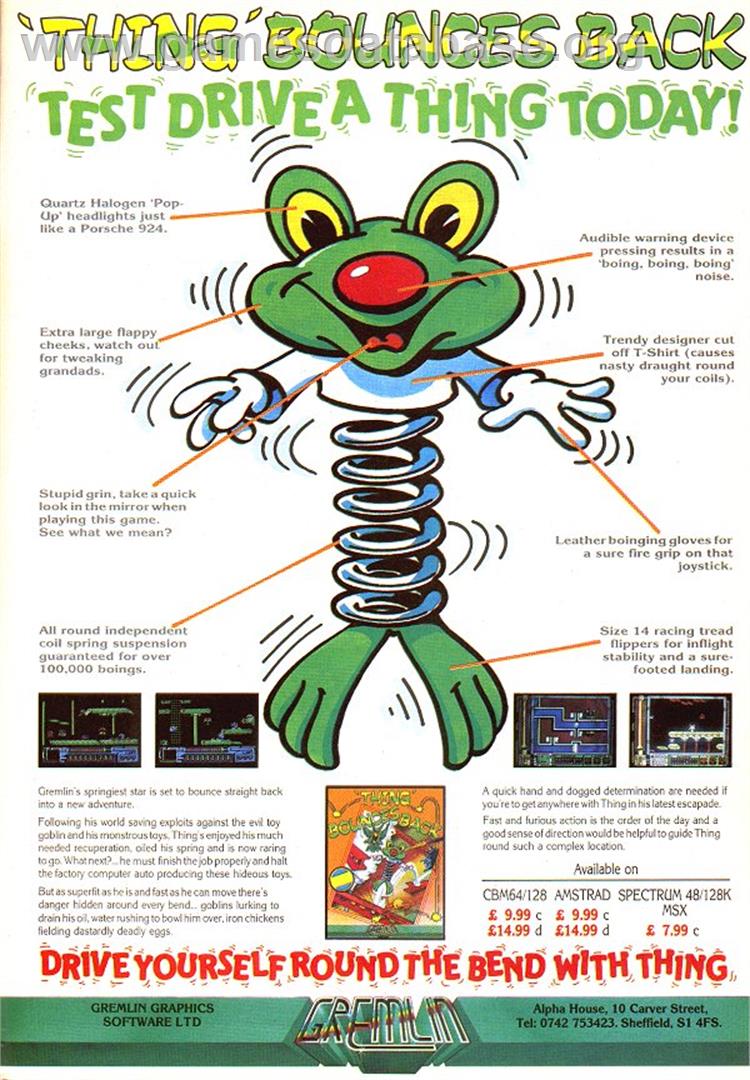 Thing Bounces Back - MSX - Artwork - Advert