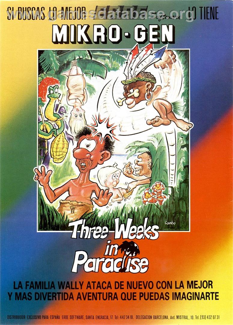 Three Weeks in Paradise - Sinclair ZX Spectrum - Artwork - Advert