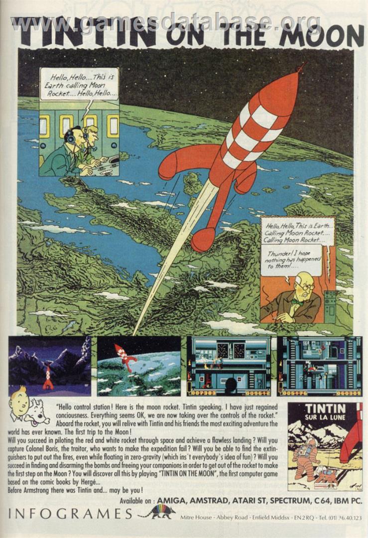 Tintin on the Moon - Sinclair ZX Spectrum - Artwork - Advert