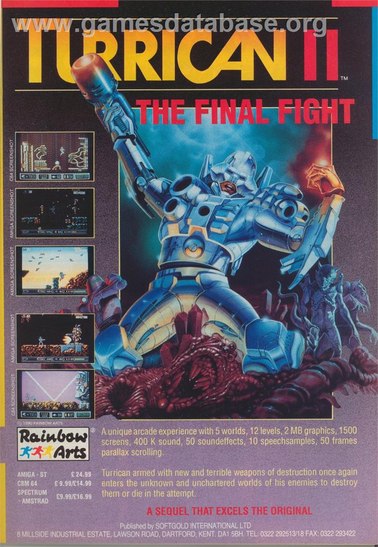Turrican II: The Final Fight - Atari ST - Artwork - Advert