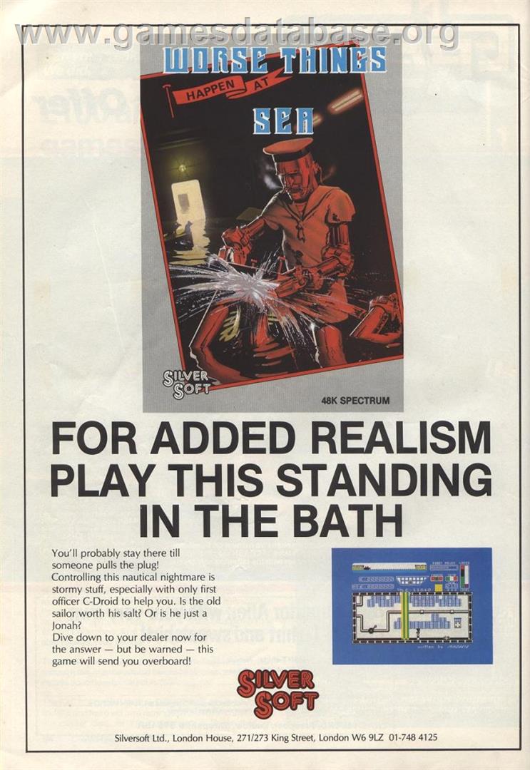 Worse Things Happen at Sea - Sinclair ZX Spectrum - Artwork - Advert