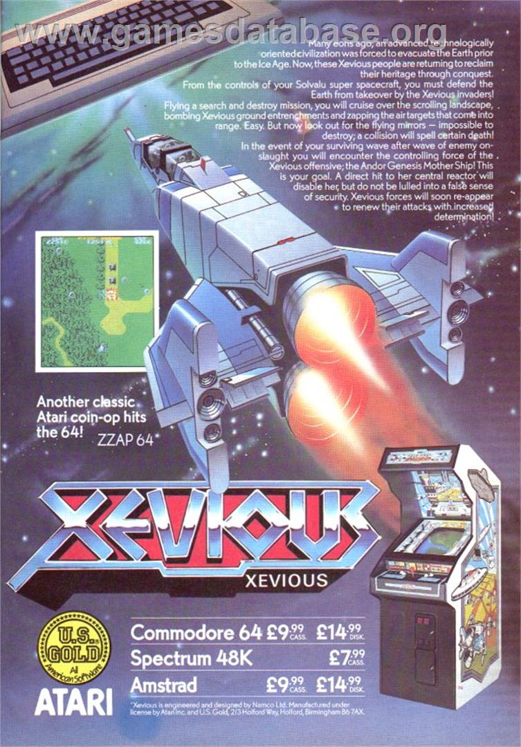 Xevious - Sinclair ZX Spectrum - Artwork - Advert