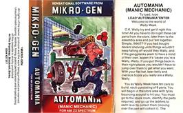 Box cover for Automania on the Sinclair ZX Spectrum.