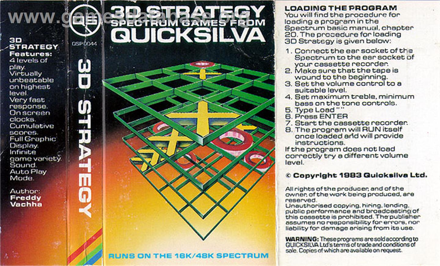 3D Strategy - Sinclair ZX Spectrum - Artwork - Box