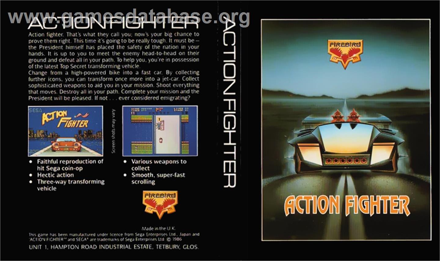 Action Fighter - Sinclair ZX Spectrum - Artwork - Box