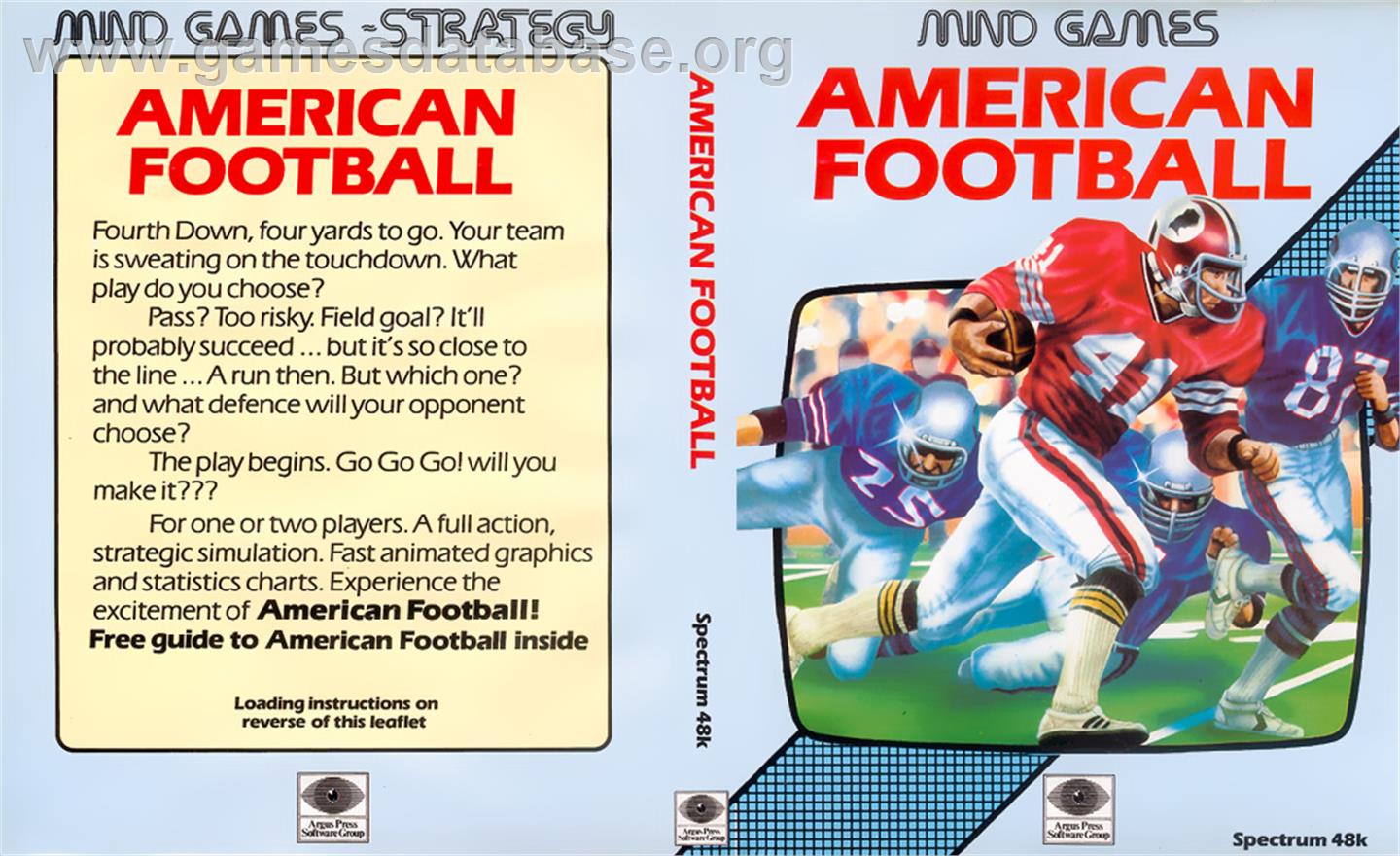 American Football - Sinclair ZX Spectrum - Artwork - Box