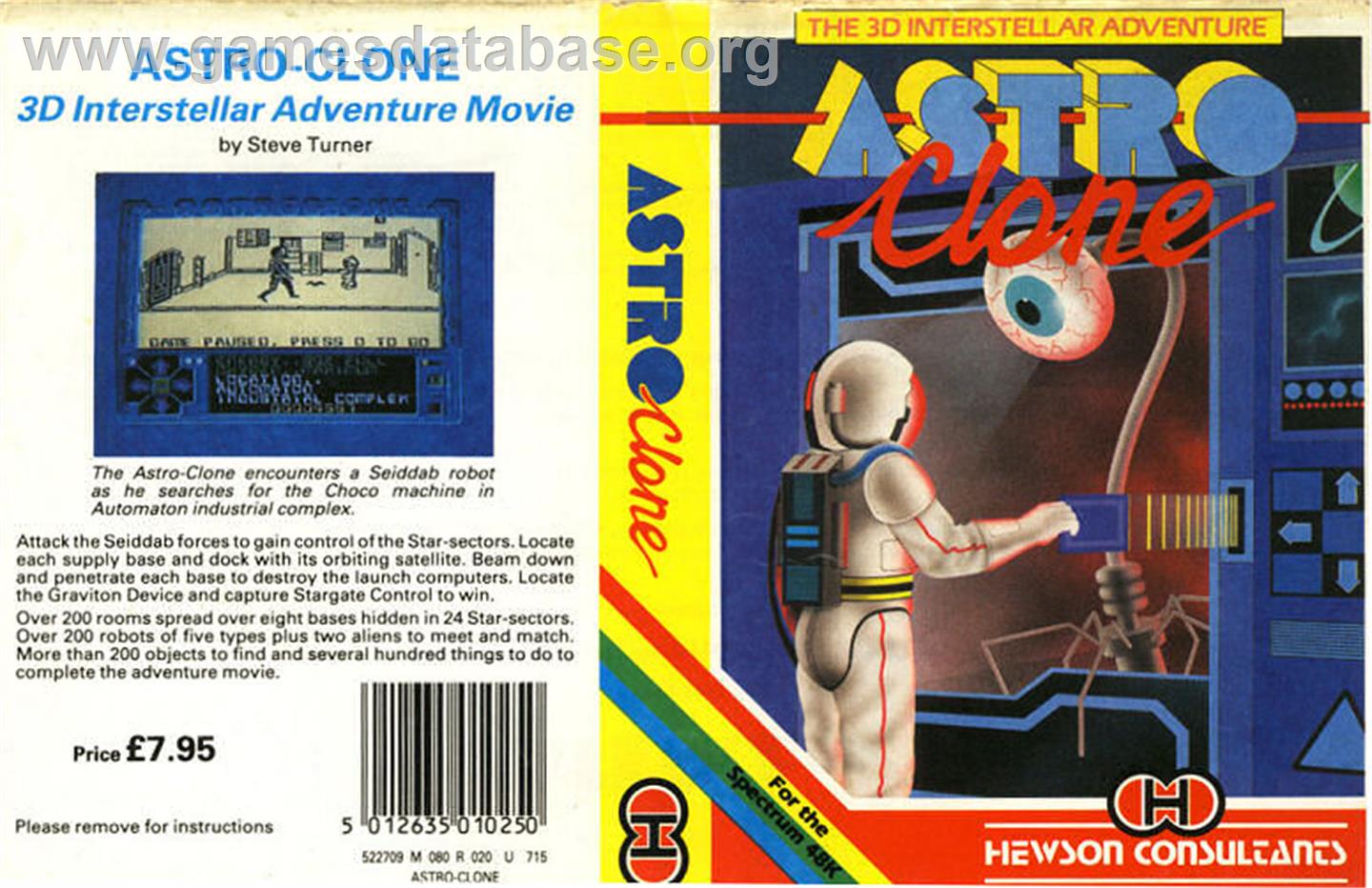 Astroclone - Sinclair ZX Spectrum - Artwork - Box