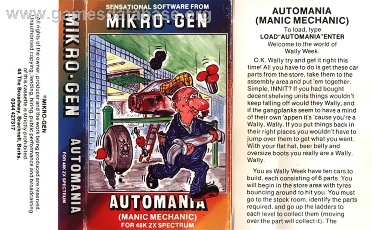 Automania - Sinclair ZX Spectrum - Artwork - Box