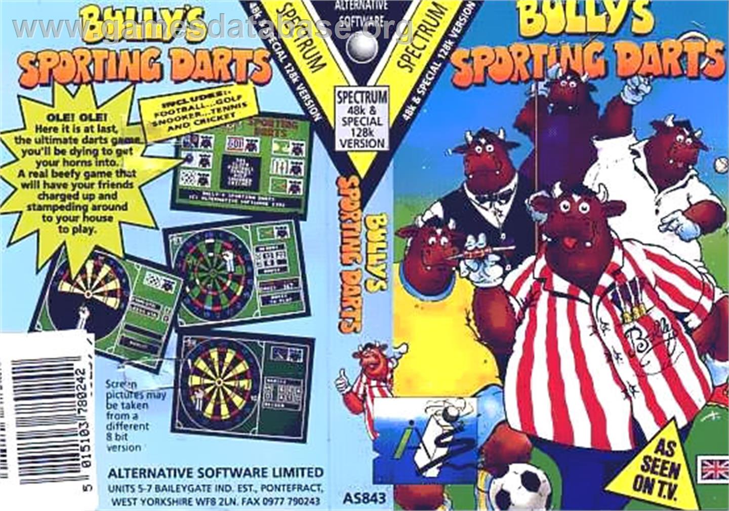 Bully's Sporting Darts - Sinclair ZX Spectrum - Artwork - Box