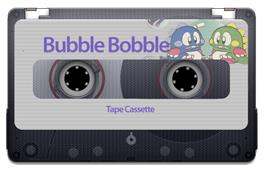 Cartridge artwork for Bubble Bobble on the Sinclair ZX Spectrum.