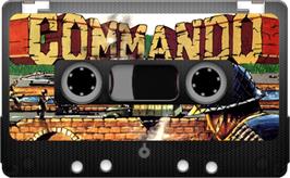 Cartridge artwork for Commando on the Sinclair ZX Spectrum.