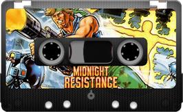 Cartridge artwork for Midnight Resistance on the Sinclair ZX Spectrum.