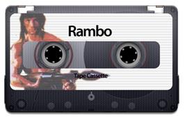 Cartridge artwork for Rambo: First Blood Part II on the Sinclair ZX Spectrum.