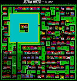 Game map for Action Biker on the Sinclair ZX Spectrum.