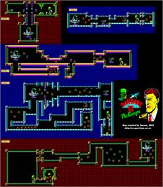 Game map for Dan Dare III: The Escape on the Commodore 64.