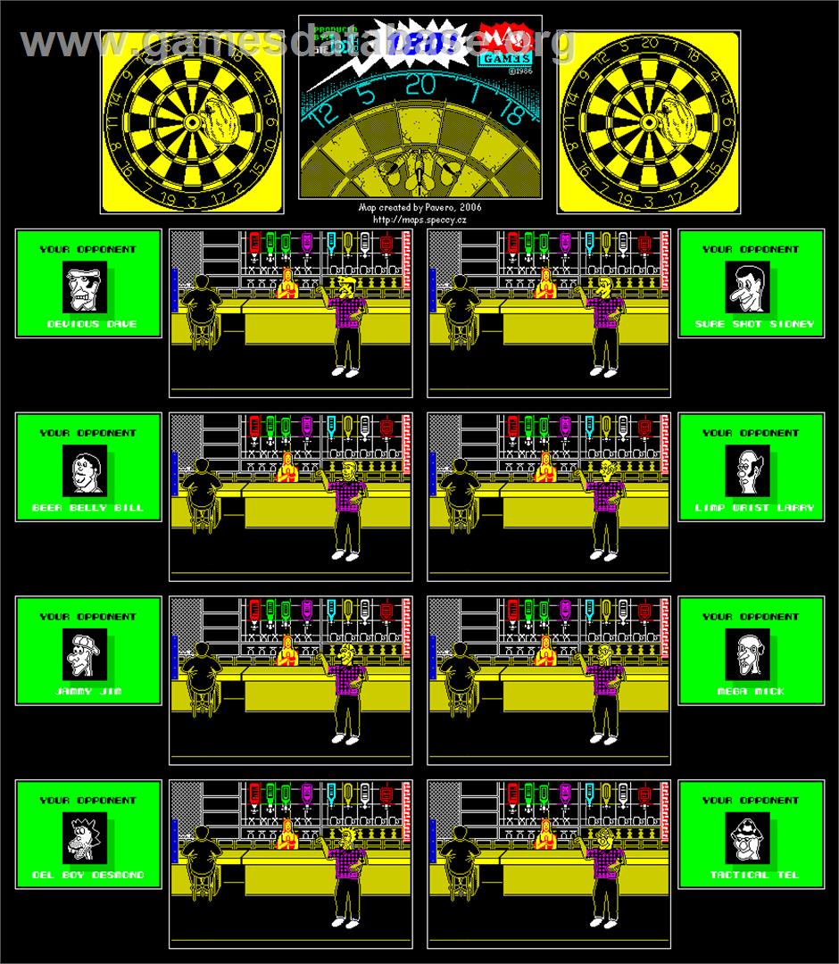 180! Pub Darts - Sinclair ZX Spectrum - Artwork - Map