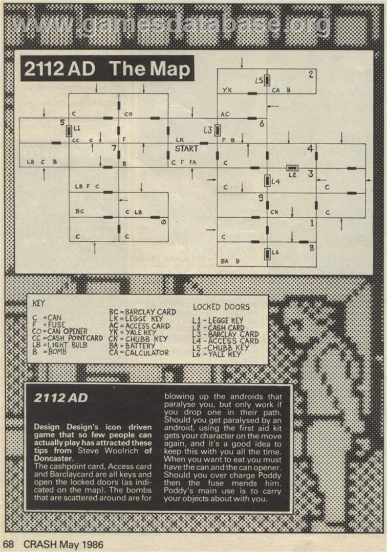 2112 AD - Sinclair ZX Spectrum - Artwork - Map