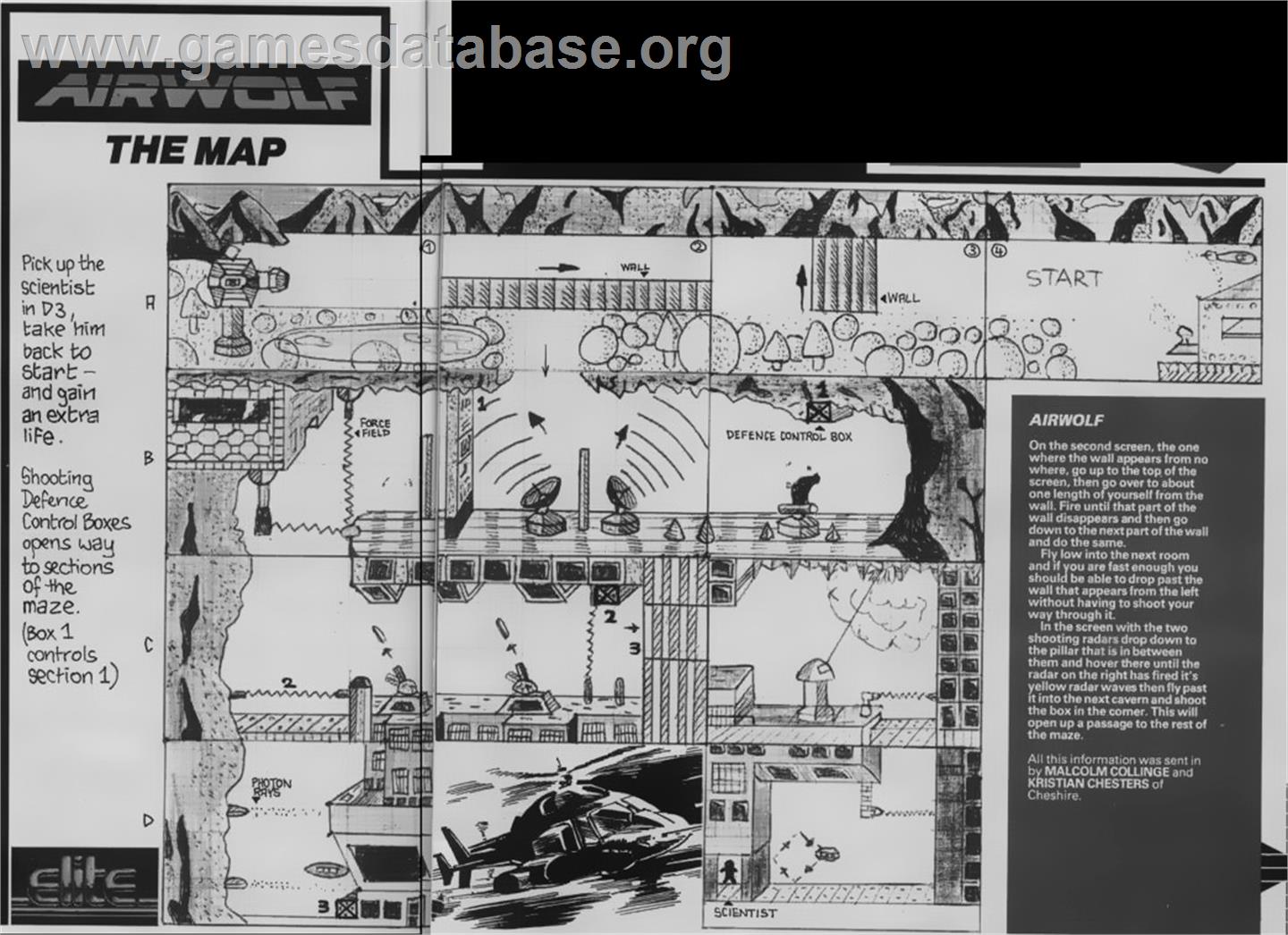 Airwolf - Atari 8-bit - Artwork - Map