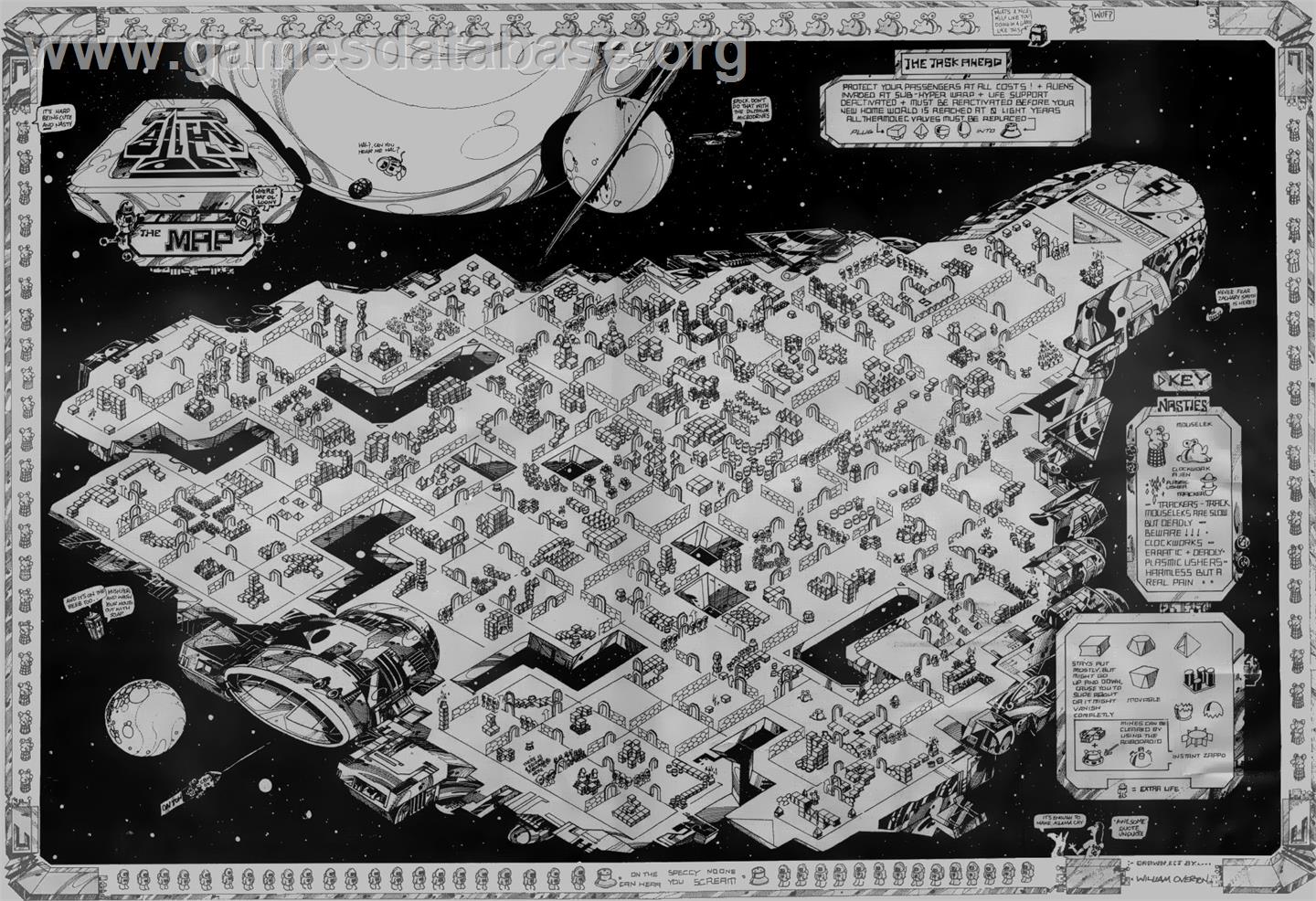 Alien 8 - Amstrad CPC - Artwork - Map