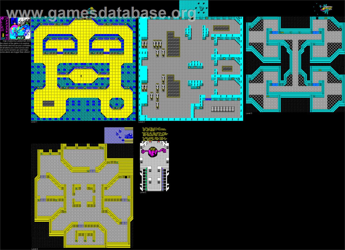 Alien Syndrome - Commodore Amiga - Artwork - Map
