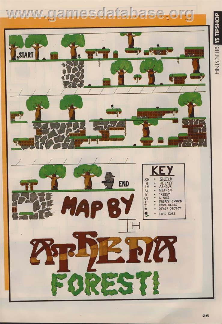 Athena - Nintendo NES - Artwork - Map