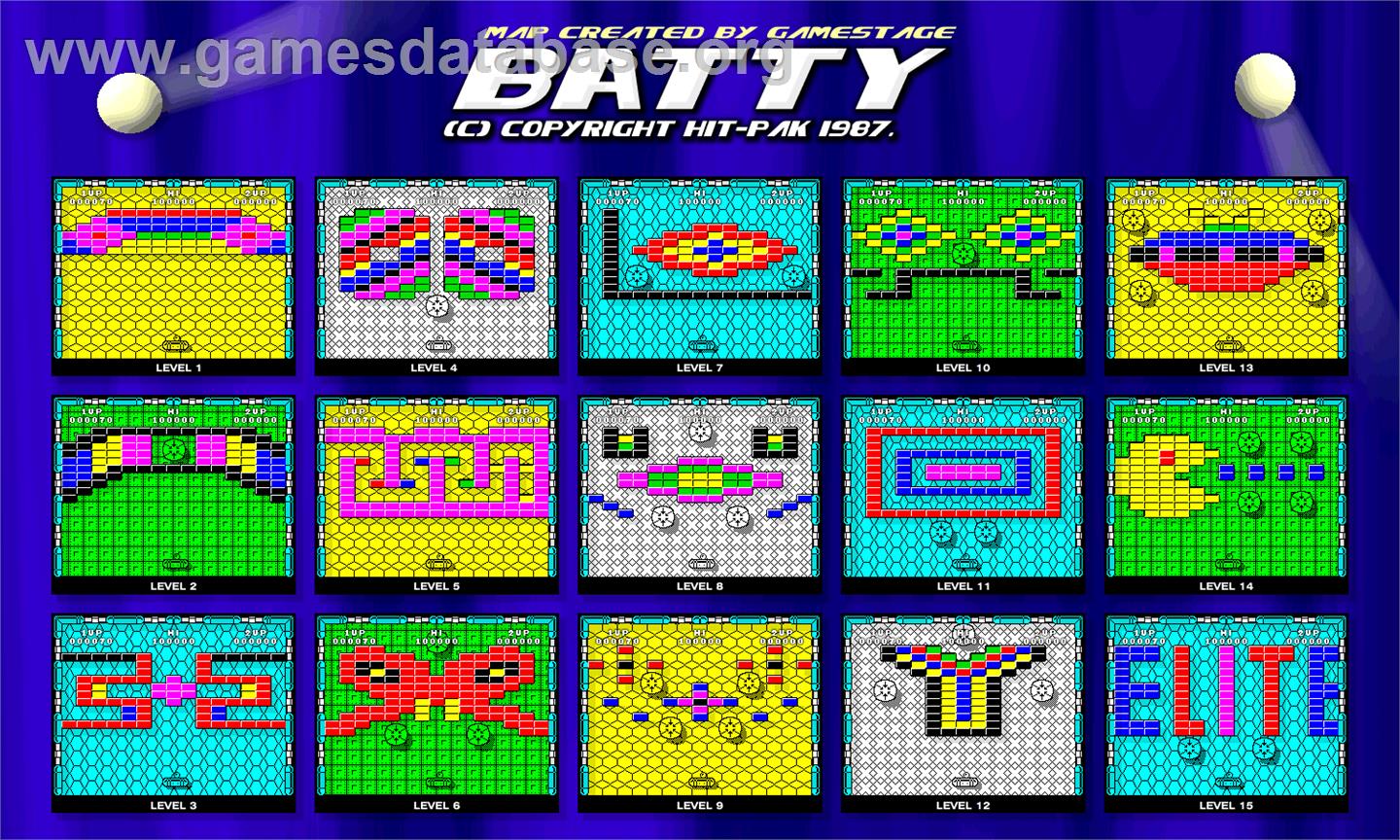 Batty - Sinclair ZX Spectrum - Artwork - Map