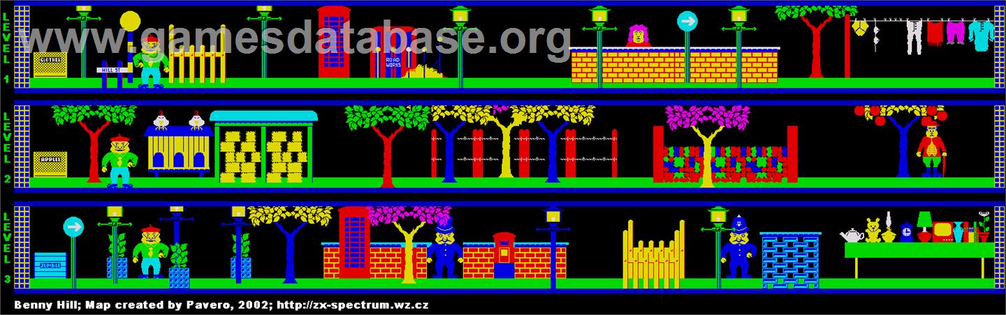 Benny Hill's Madcap Chase - Sinclair ZX Spectrum - Artwork - Map