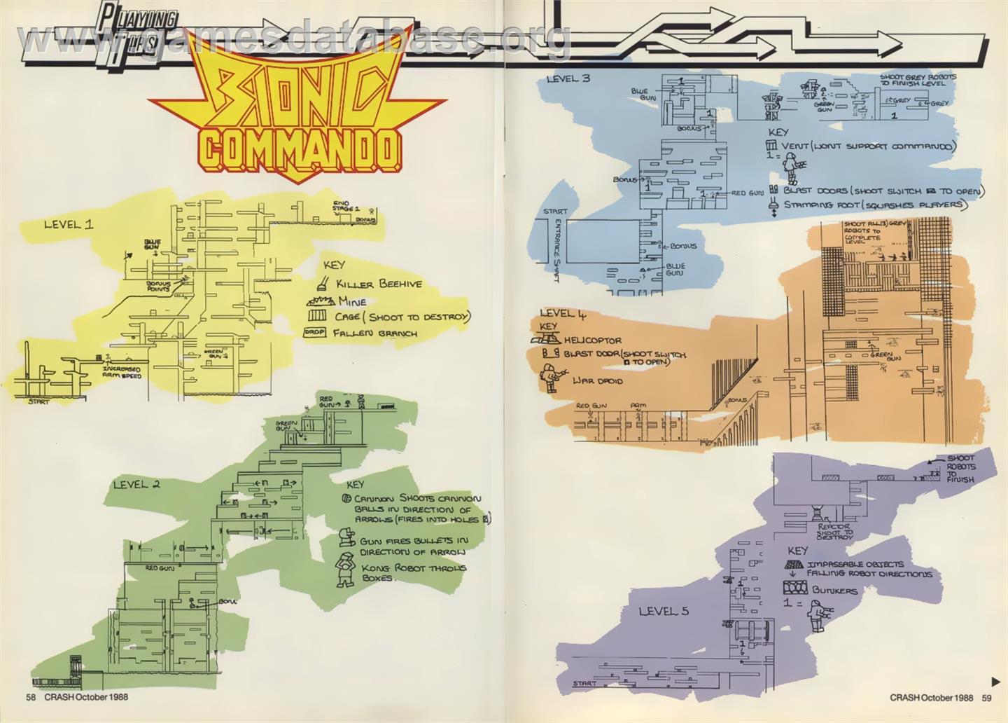 Bionic Commando - Sinclair ZX Spectrum - Artwork - Map