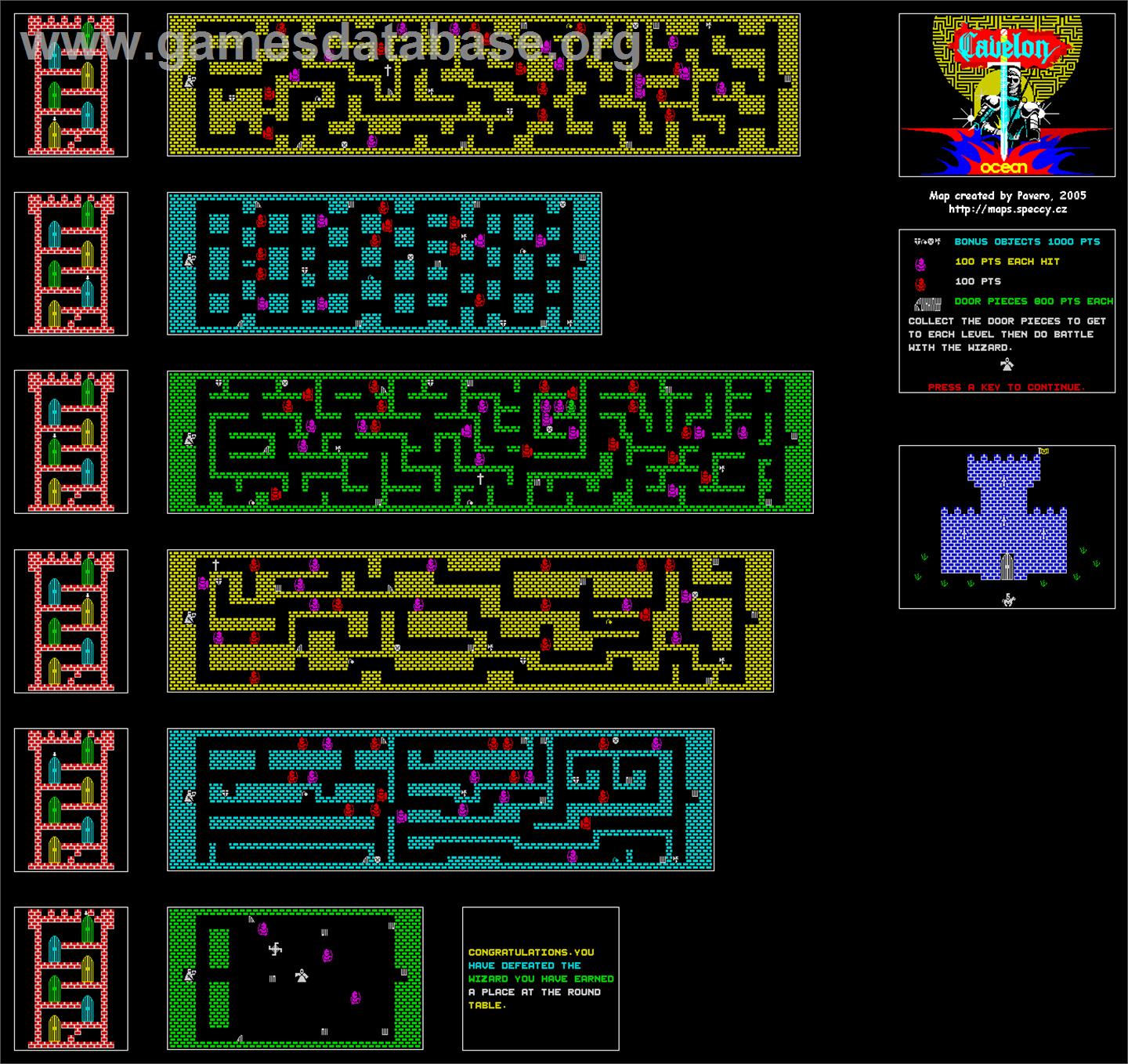 Cavelon - Sinclair ZX Spectrum - Artwork - Map