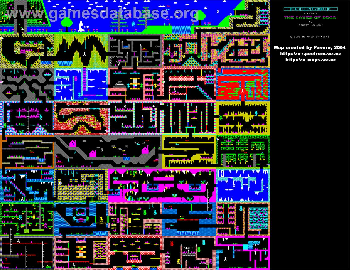 Caves of Doom - Sinclair ZX Spectrum - Artwork - Map