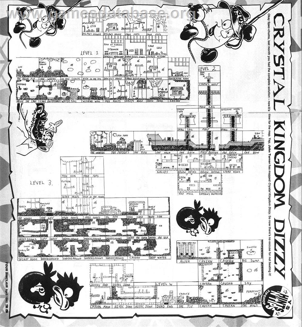 Crystal Kingdom Dizzy - Amstrad CPC - Artwork - Map