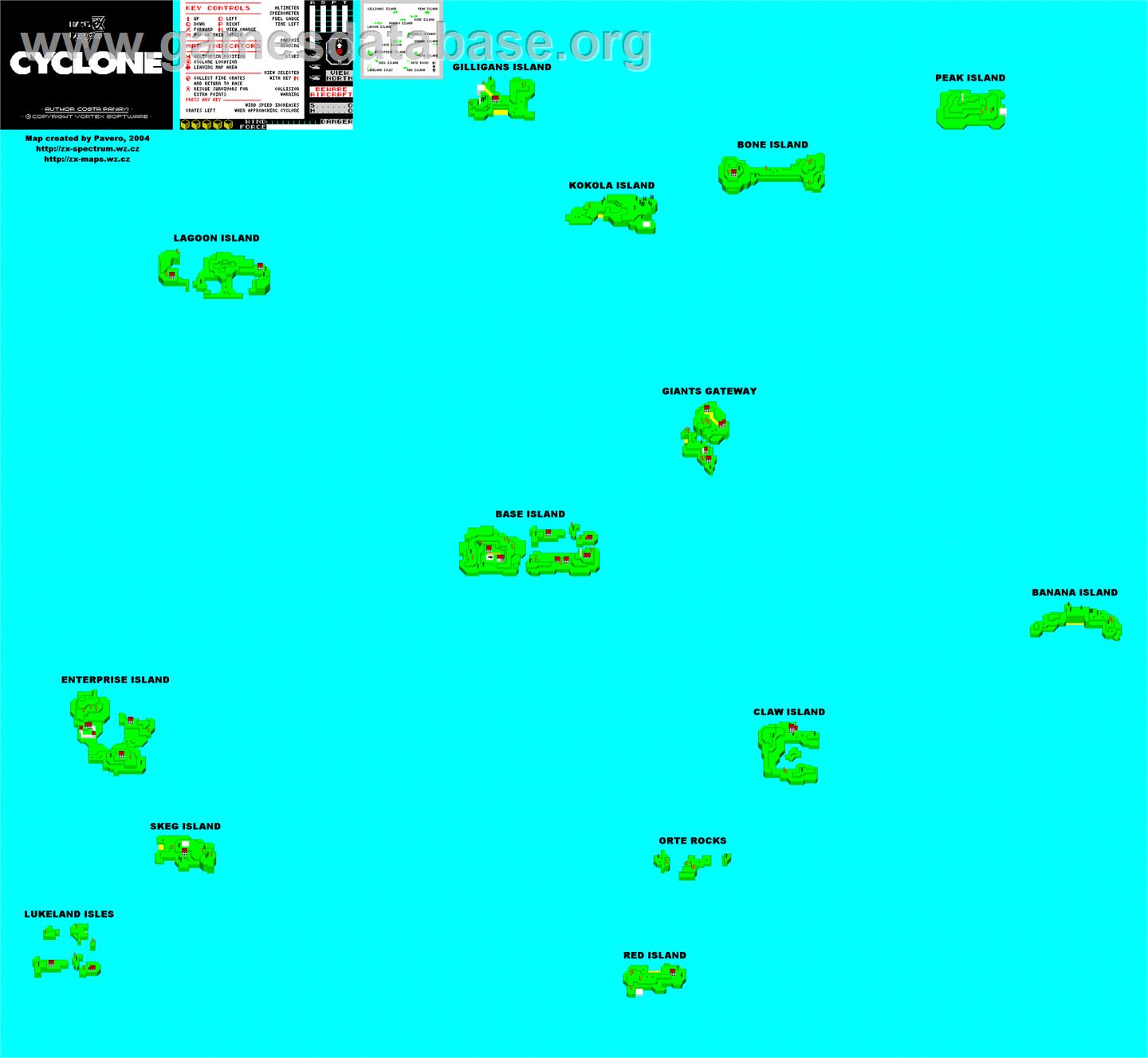 Cyclone - Sinclair ZX Spectrum - Artwork - Map