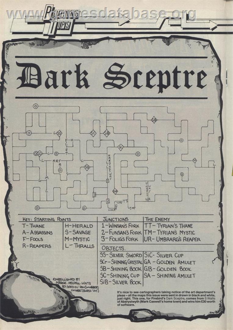 Dark Sceptre - Amstrad CPC - Artwork - Map