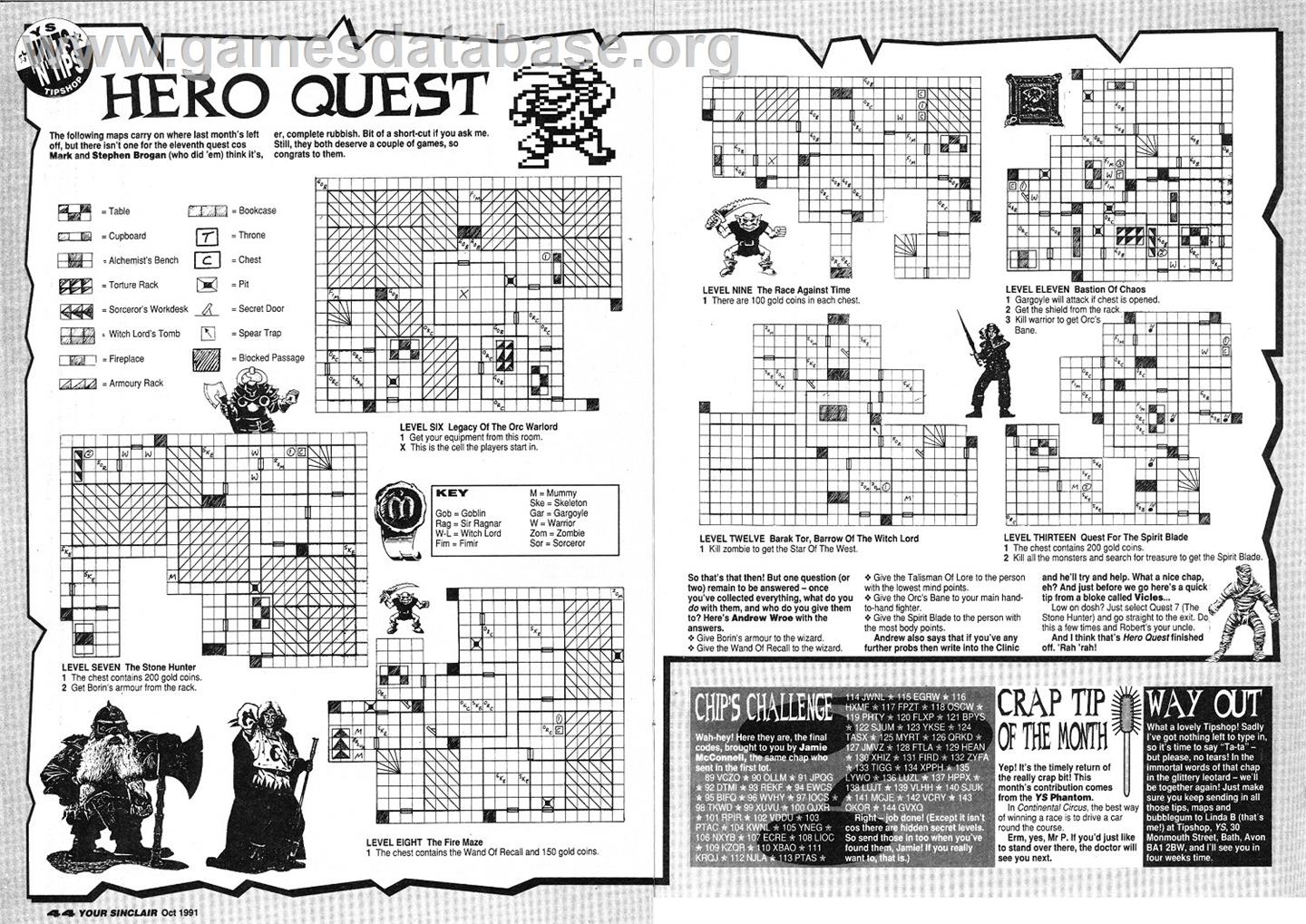 Hero Quest - Commodore 64 - Artwork - Map