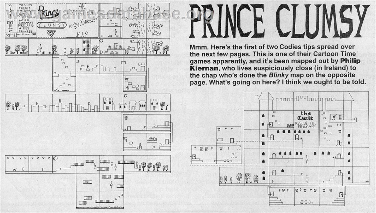 Prince Clumsy - Commodore 64 - Artwork - Map