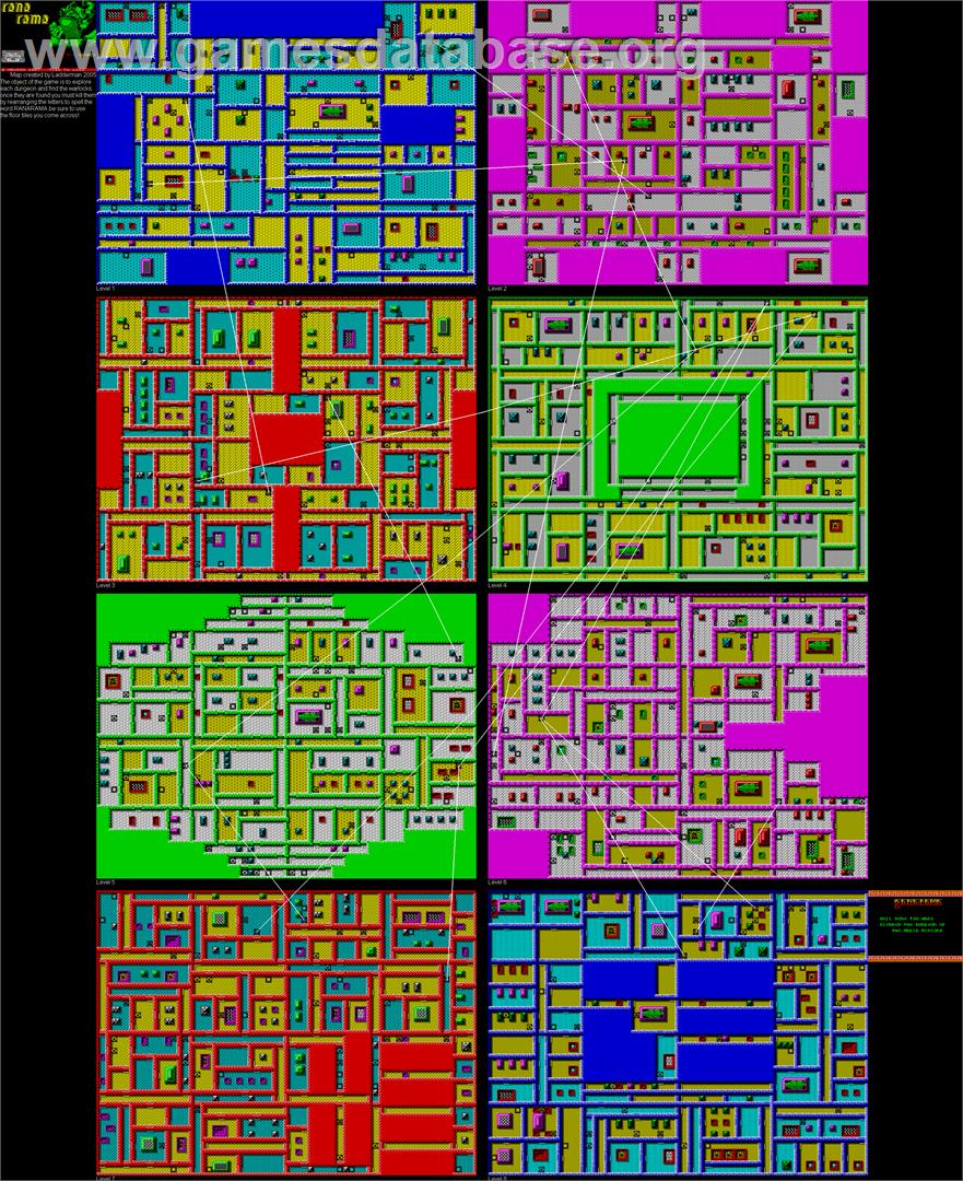 Rana Rama - Sinclair ZX Spectrum - Artwork - Map