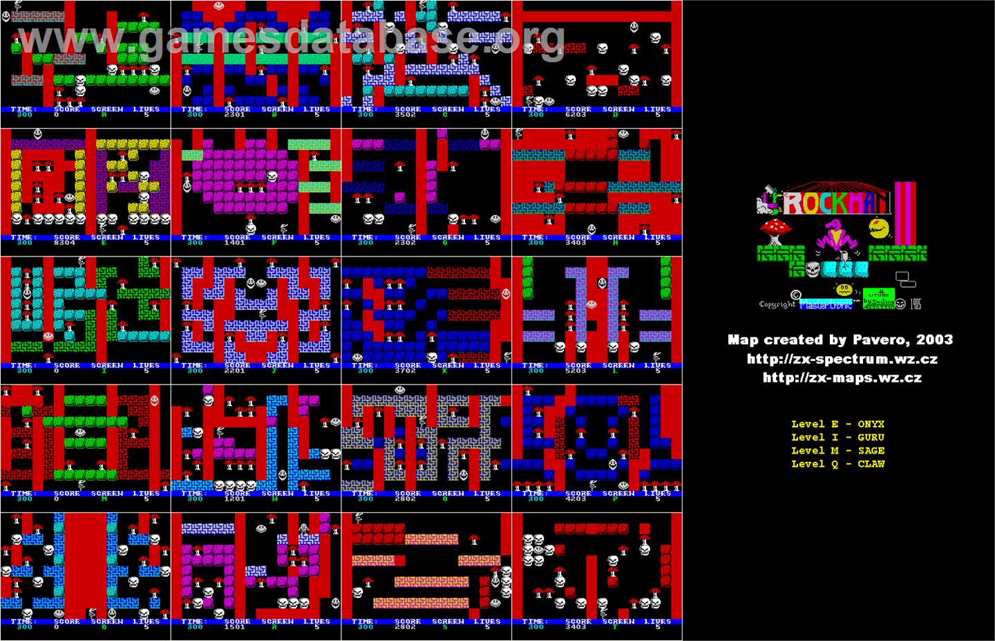Rockman - Sinclair ZX Spectrum - Artwork - Map