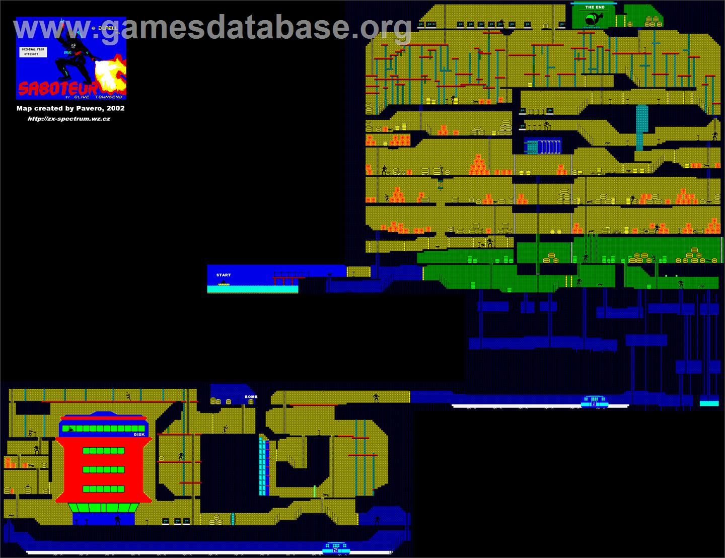Saboteur - Sinclair ZX Spectrum - Artwork - Map