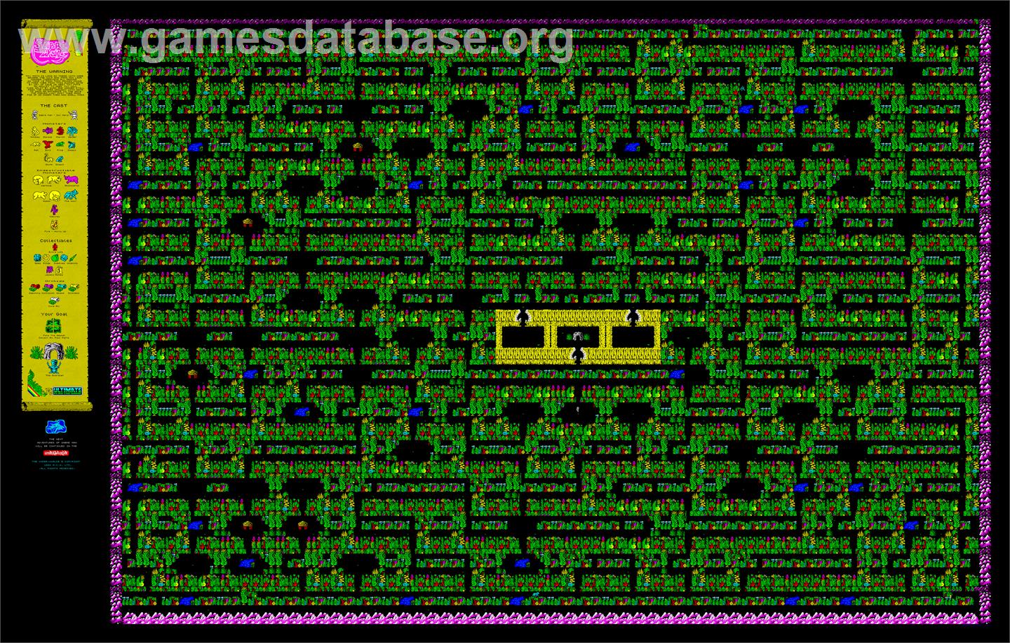 Sabre Wulf - Commodore 64 - Artwork - Map